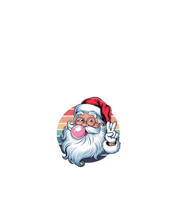 Bubble gum santa model alb pe tricou