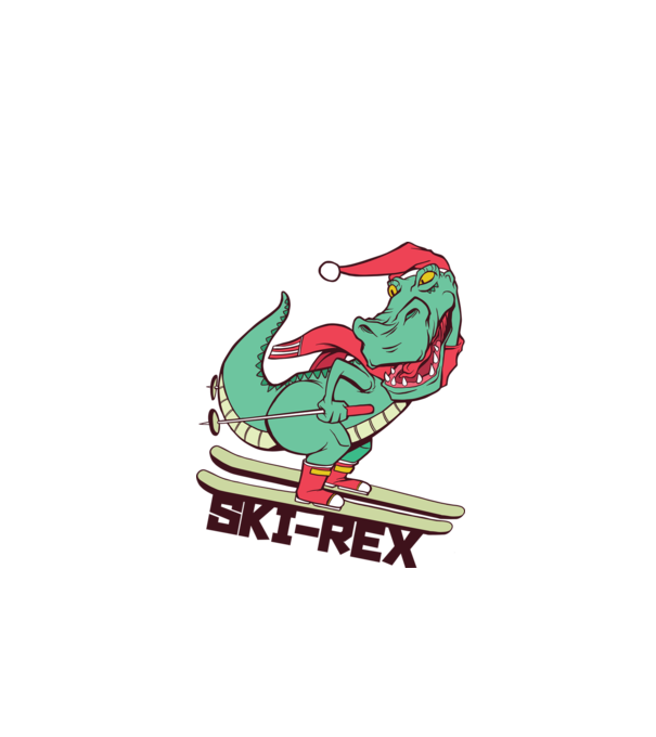 Ski Rex model turcoaz pe tricou