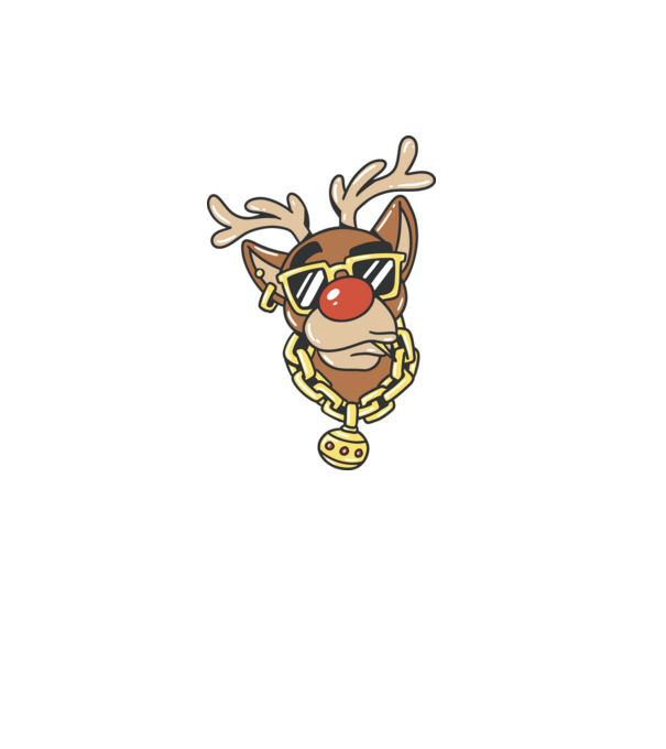 Gangster Reindeer model alb pe tricou