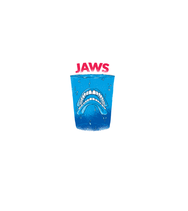 Jaws dinți tricou parodie model negru pe tricou