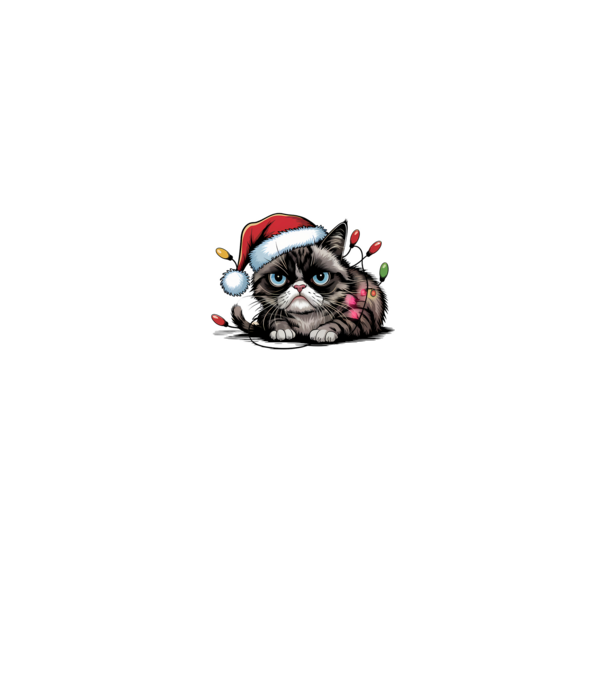 Christmas Spirit Grumpy Cat Negru model negru pe tricou