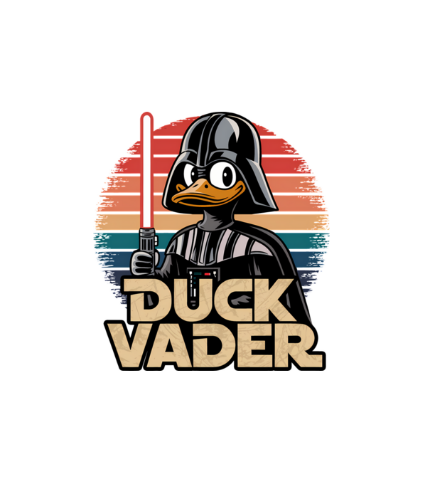 Duck Vader model alb pe tricou