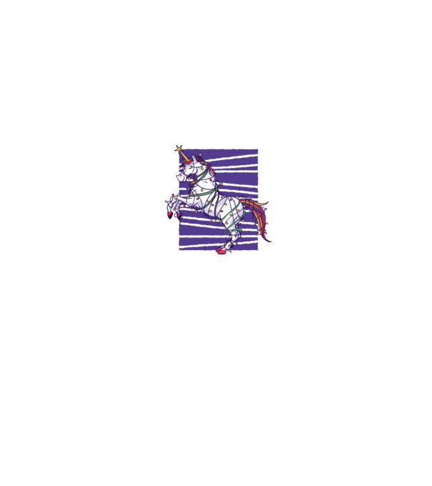 Unicorn pom de Crăciun model alb pe tricou
