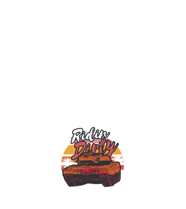 Ridin Dirty tricou cu tanc model negru pe tricou