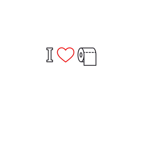 I love hârtie igienică model alb pe tricou