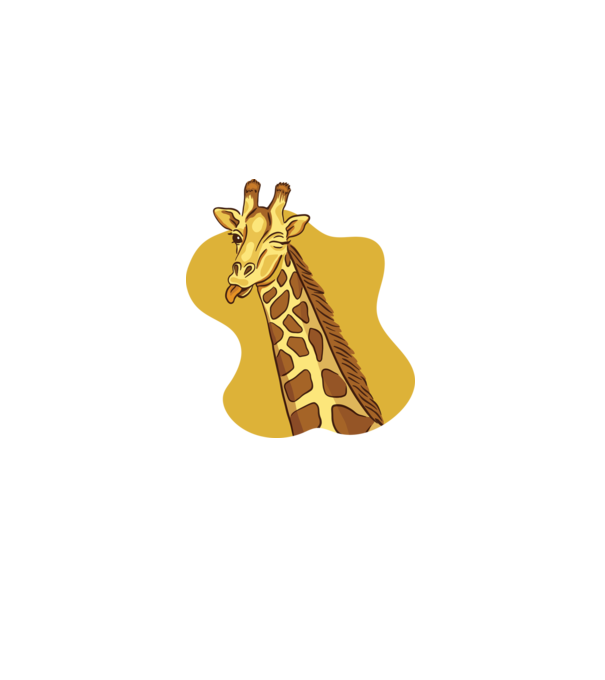 Girafă amuzantă model alb pe tricou