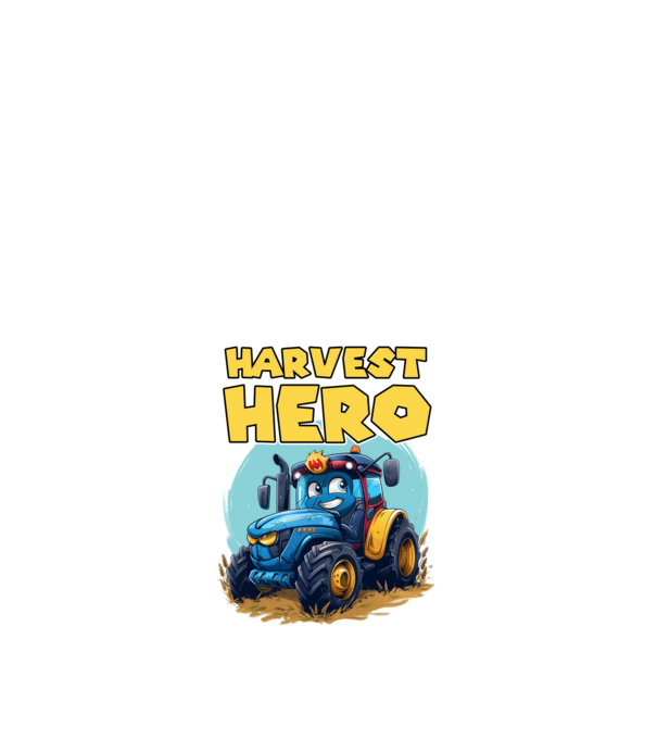 Harvest Hero Tractor model alb pe tricou