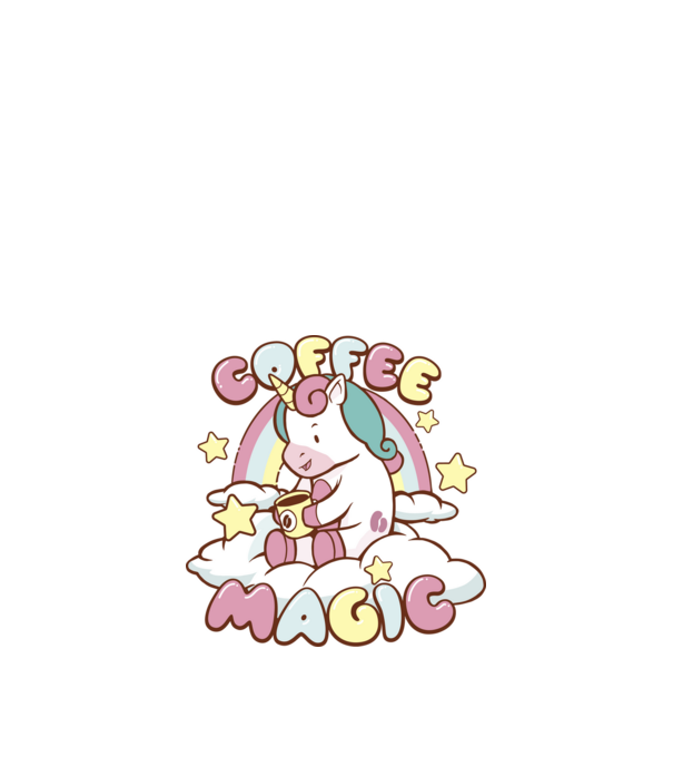 Cafea Magică Unicorn model negru pe tricou