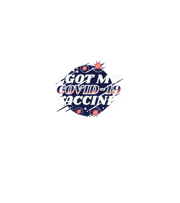 I got my Vaccine model albastru regal pe tricou
