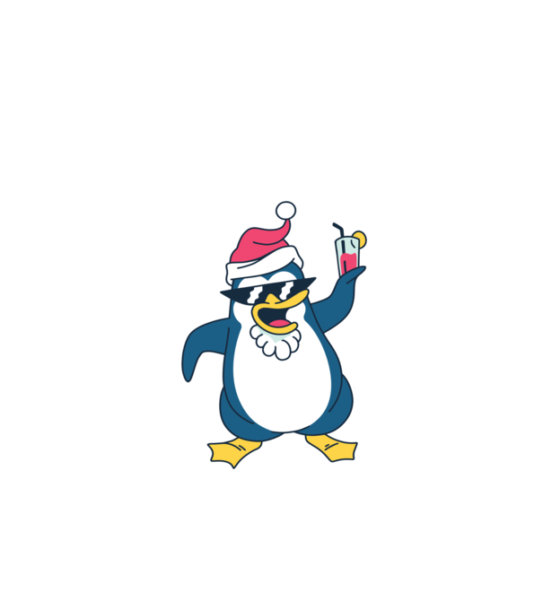 Pinguin de Crăciun model turcoaz pe tricou