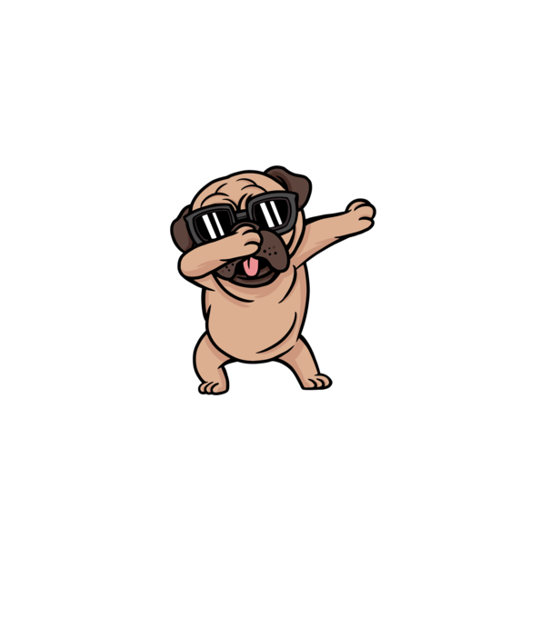Pug DAB model albastru deschis pe tricou