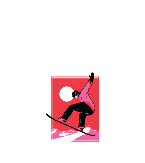 Snowboard poster model albastru închis pe tricou