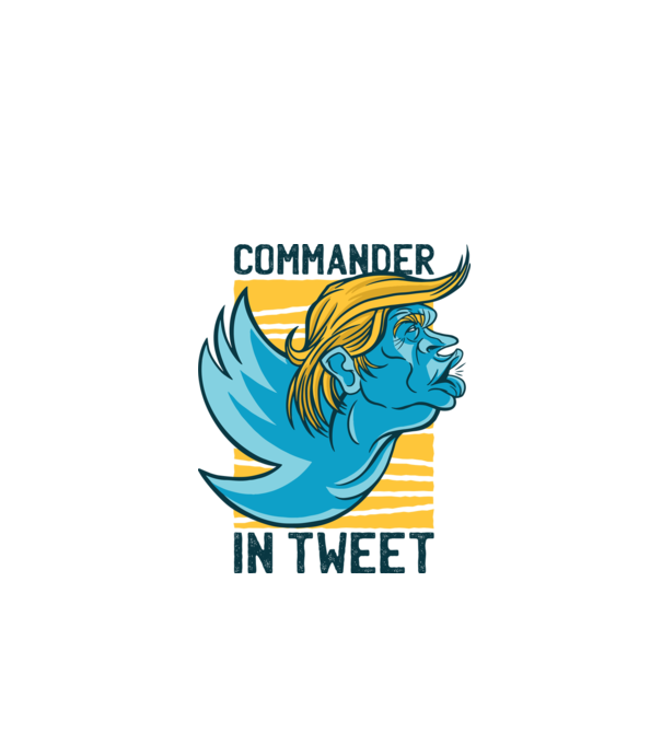 Commander in Tweet - Trump model alb pe tricou