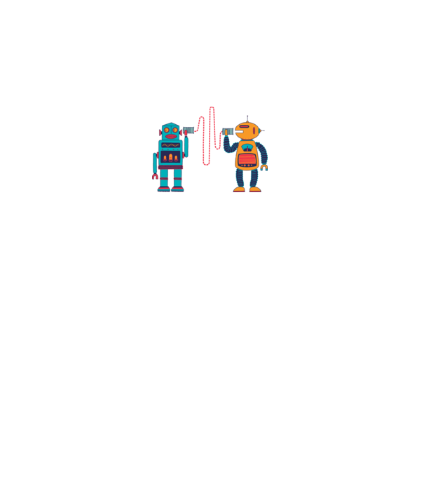 Walkie Talkie Robot model alb pe tricou