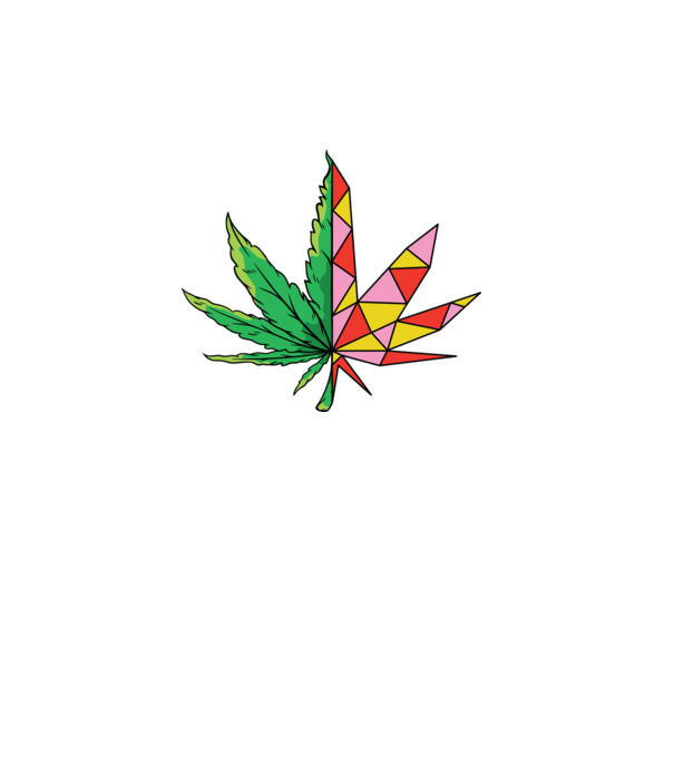 Frunză de marijuana model alb pe tricou