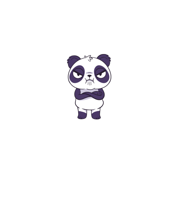 Panda furios model gri pe tricou