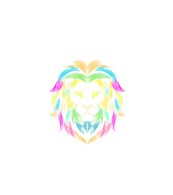 lion line art design model negru pe tricou