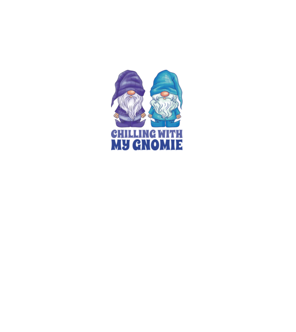 Chilling with my Gnomie model alb pe tricou