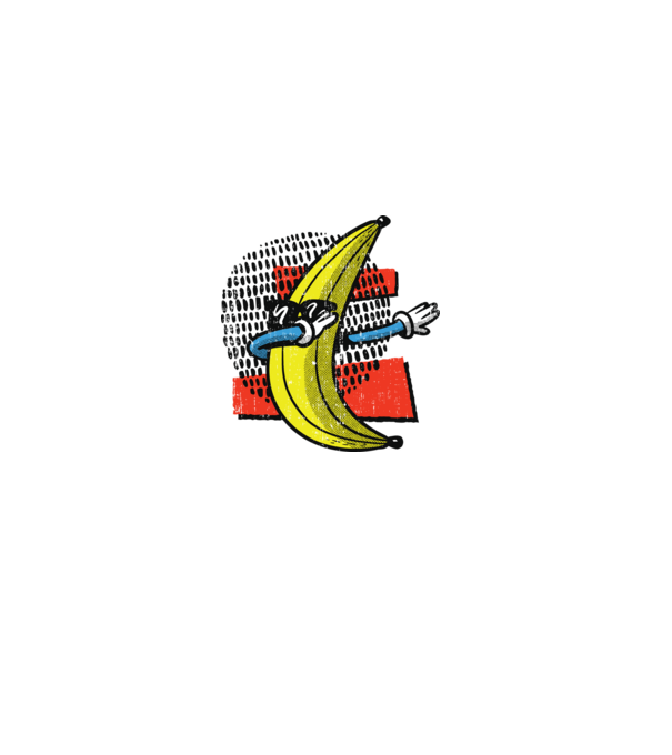 Banană DAB model alb pe tricou