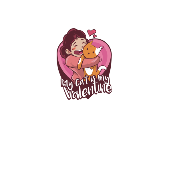 'Pisica mea este dragostea mea Tricou drăguț pentru Valentine''s Day' model roz deschis pe tricou