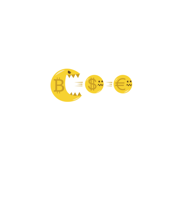 Bitcoin Pacman model negru pe tricou