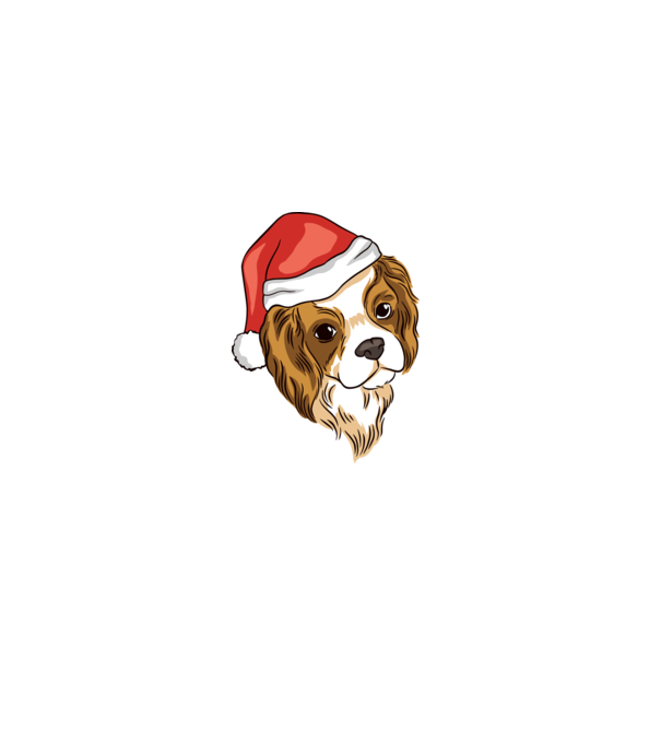 Santa Cocker Spaniel model alb pe tricou