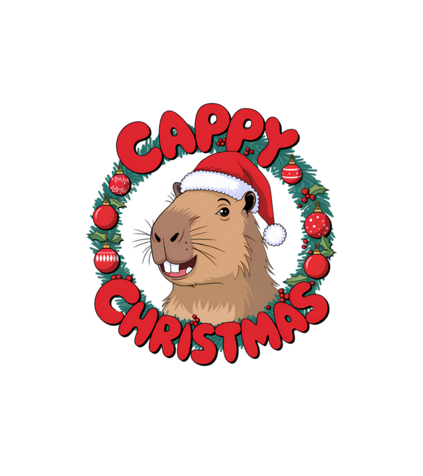 Cappy Christmas 1 model alb pe tricou