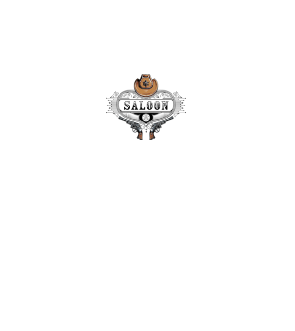 Cowboy saloon western model alb pe tricou