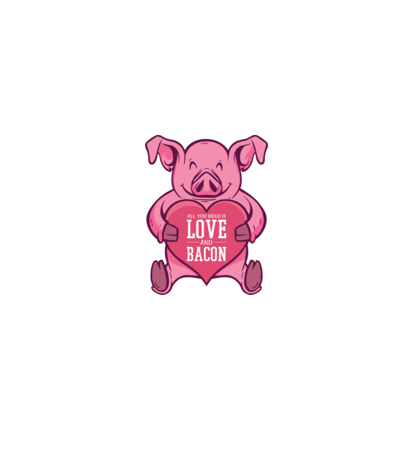 All you need is love and bacon model negru pe tricou
