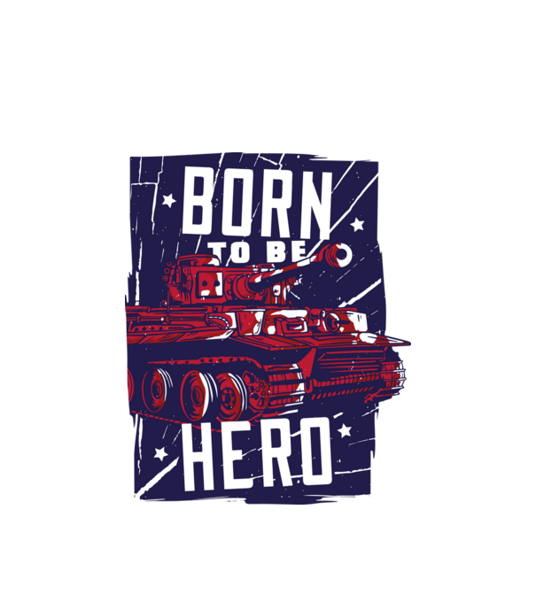 Born To be A Hero cu tanc model alb pe tricou