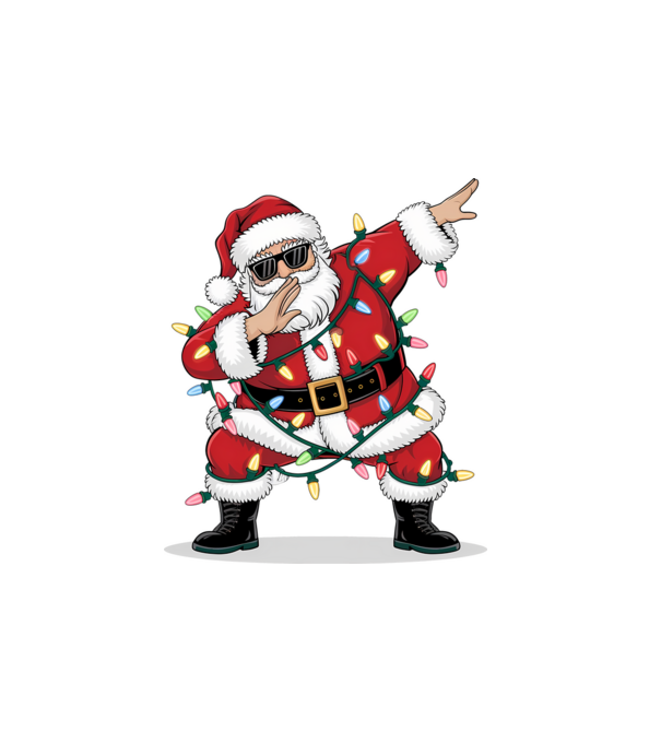 Santa Dab model alb pe tricou