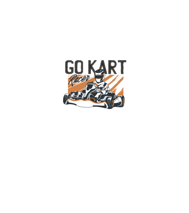 Concurent Go-kart model alb pe tricou