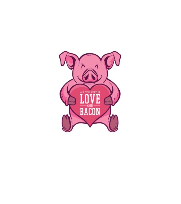 All you need is love and bacon model negru pe tricou
