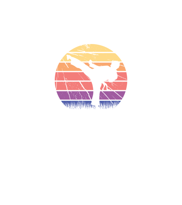 Karate Retro model negru pe tricou