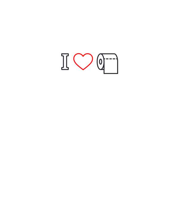 I love hârtie igienică model gri pe tricou