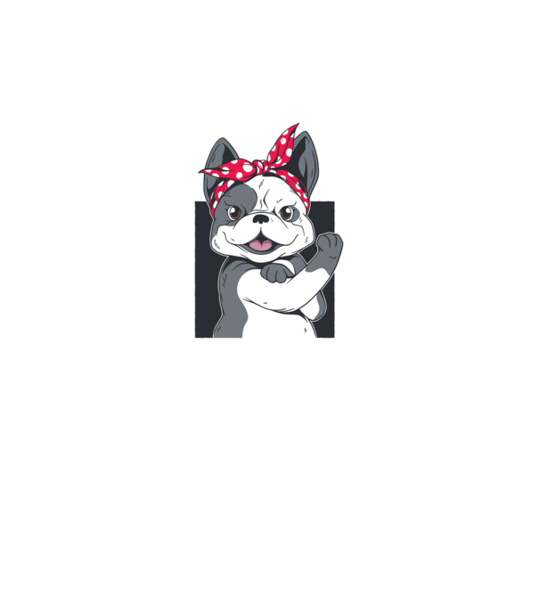 Bulldog Francez model gri pe tricou