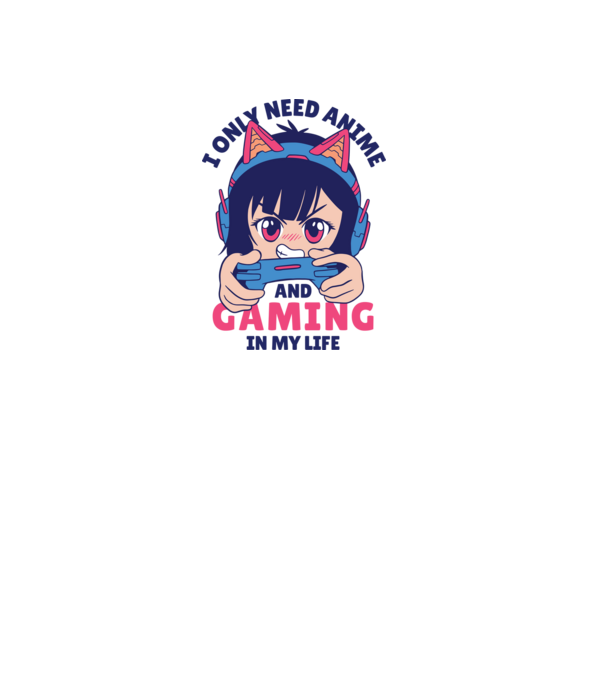 Am nevoie doar de Anime și Jocuri model alb pe tricou