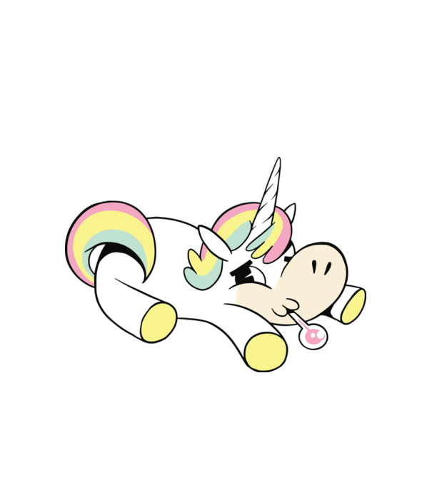 Unicorn bolnav model alb pe tricou