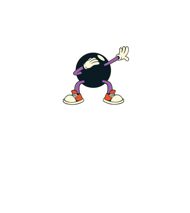 Bowling DAB model negru pe tricou