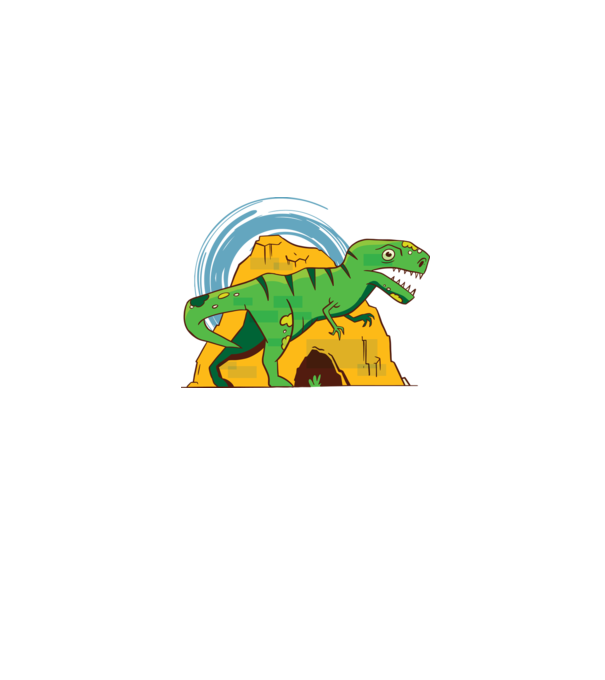 Dinozaur T-rex model albastru jeanși pe tricou