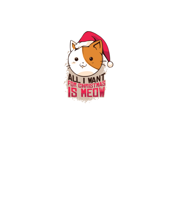 All I want for christmas is MEOW tricou cu pisică model negru pe tricou