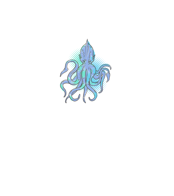 Cthulhu Caracatiță model turcoaz pe tricou