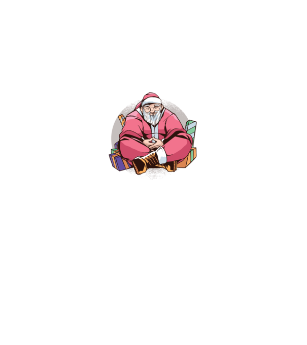 Santa Meditație model negru pe tricou