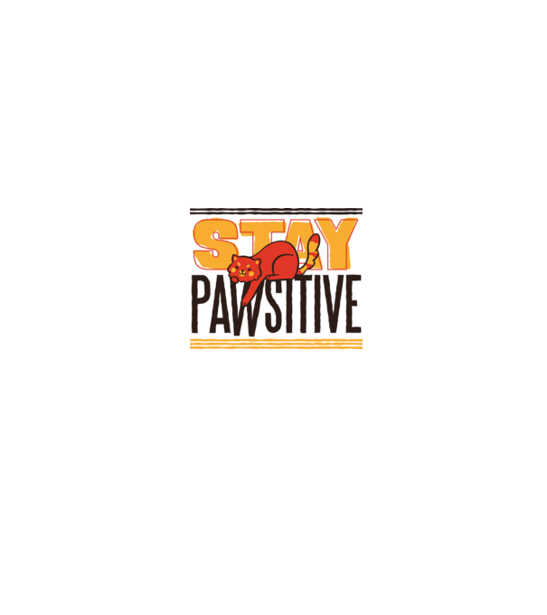 Stay Pawsitive model alb pe tricou