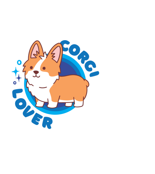 Corgi Lover model alb pe tricou