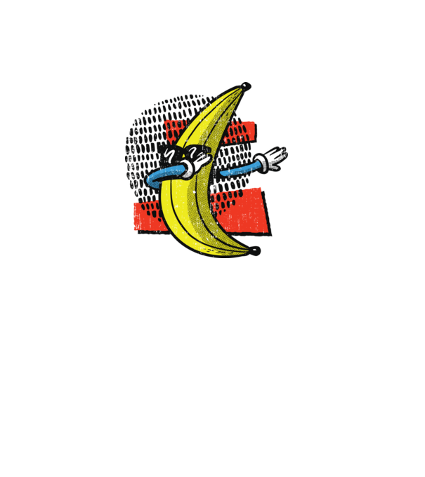 Banană DAB model alb pe tricou