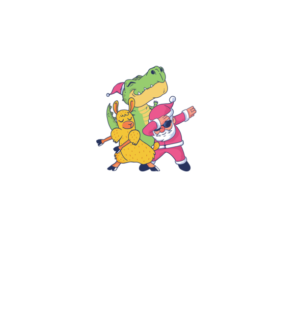 Moș Crăciun Llama T-rex DAB pentru Crăciun model turcoaz pe tricou