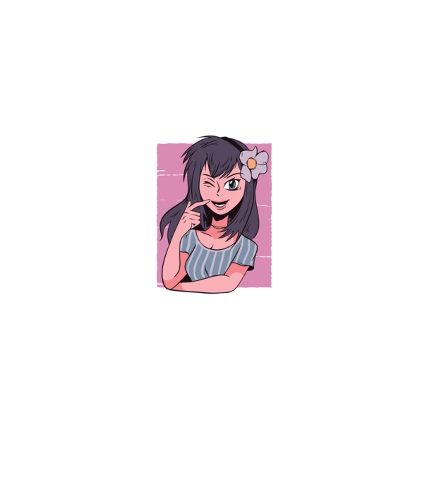 Fată Anime model albastru închis pe tricou