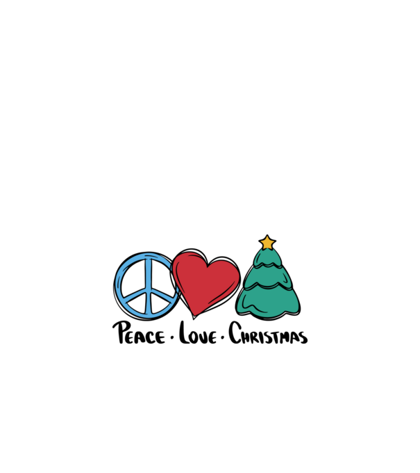 Peace Love Crăciun model alb pe tricou
