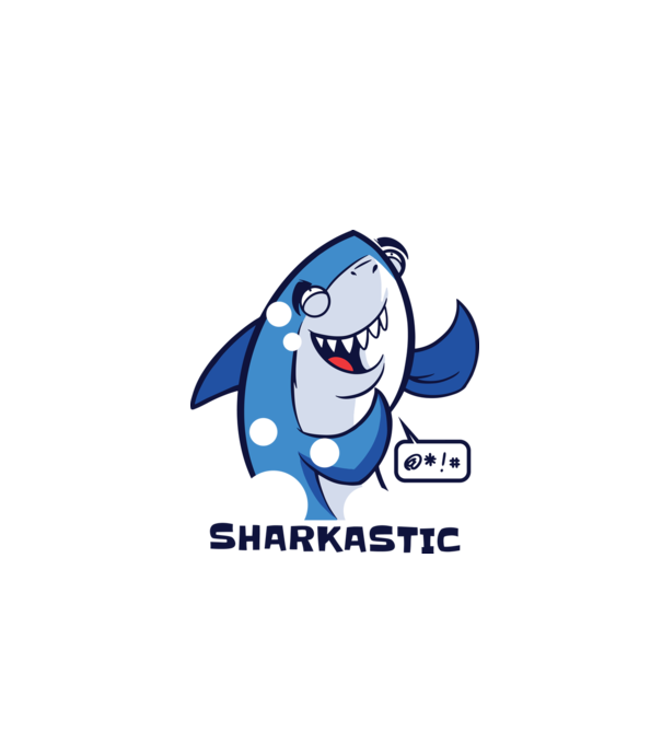 Sharkastic - Rechinul sarcastic model turcoaz pe tricou
